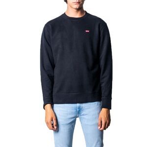 Levi`s Crew Neck Sweatshirt Classic Style Men Black Sweatshirts
